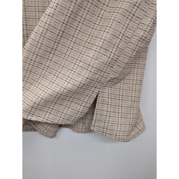 Coastal Button Up Shirt Women Size M Grid Check Plaid Office Minimalist Cowgirl - Picture 9 of 11